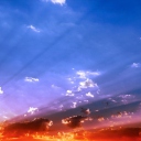 Blue Sky And Red Sunset screenshot #1 128x128