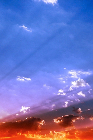 Blue Sky And Red Sunset wallpaper 320x480