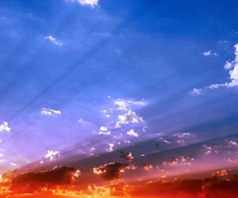 Blue Sky And Red Sunset screenshot #1 480x400