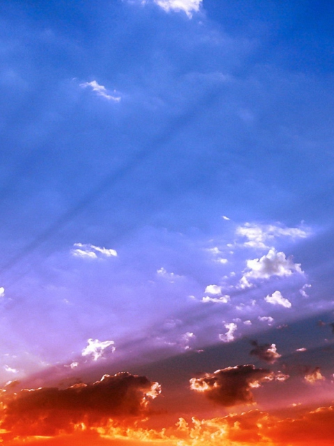 Blue Sky And Red Sunset wallpaper 480x640