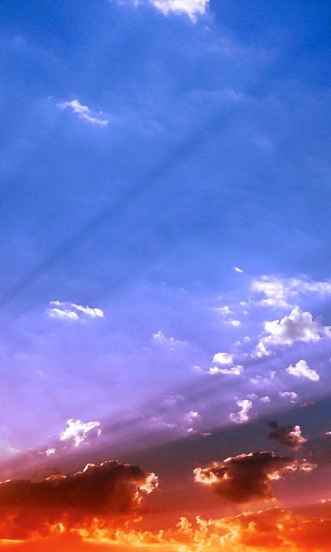 Das Blue Sky And Red Sunset Wallpaper 480x800