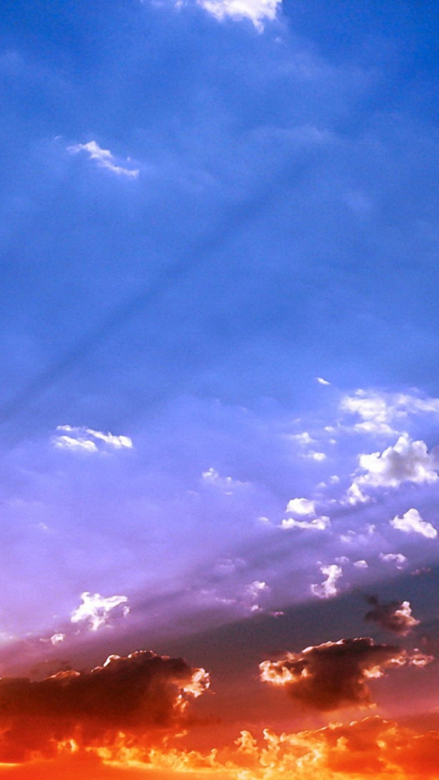 Fondo de pantalla Blue Sky And Red Sunset 640x1136