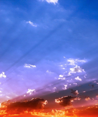 Blue Sky And Red Sunset papel de parede para celular para Nokia Lumia 800