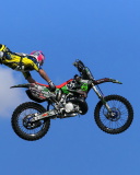 Обои Motorcyclist Ride Jump 128x160