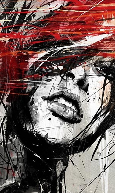 Woman Face Artwork wallpaper 480x800