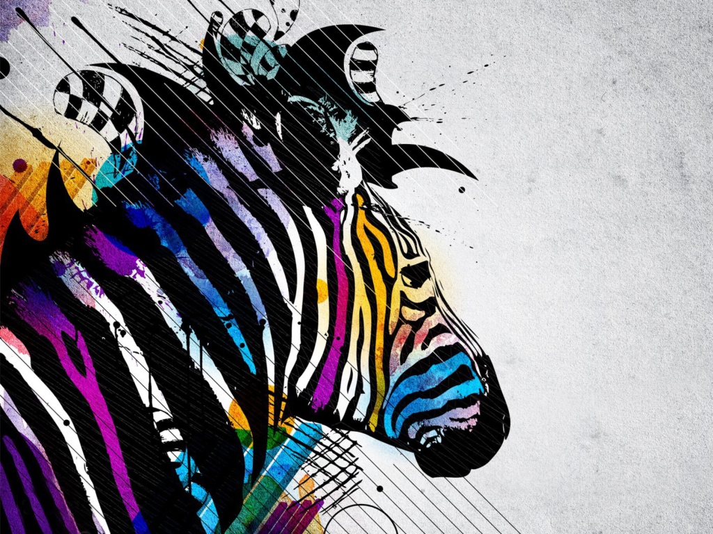Colored Zebra wallpaper 1024x768