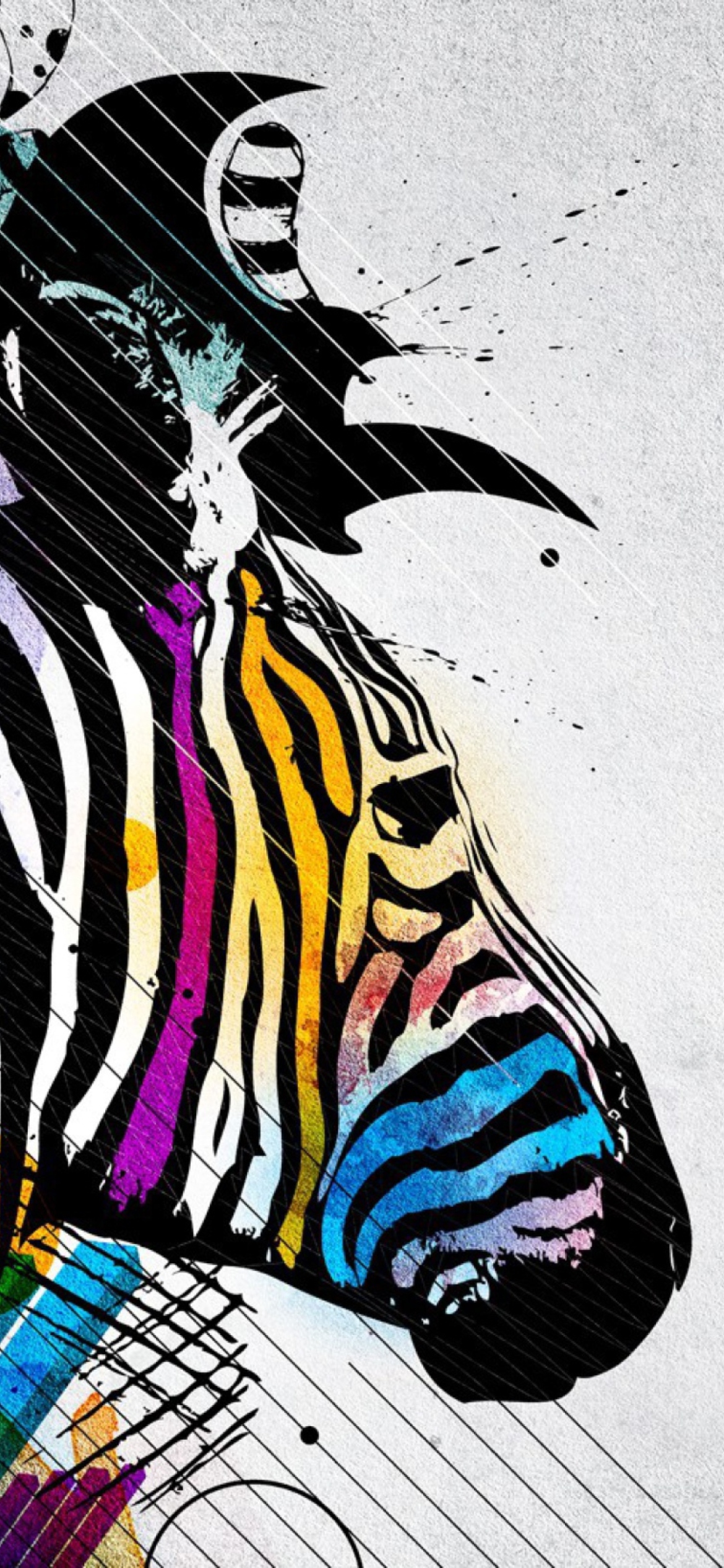 Fondo de pantalla Colored Zebra 1170x2532