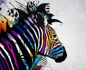 Colored Zebra wallpaper 176x144