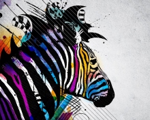 Das Colored Zebra Wallpaper 220x176