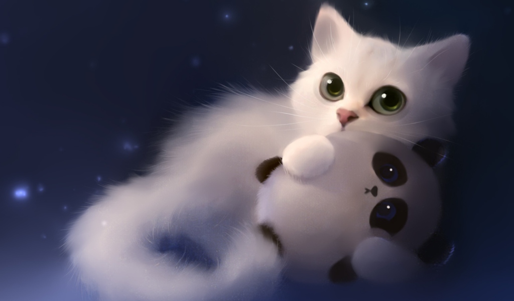 Screenshot №1 pro téma White Cat And Panda 1024x600