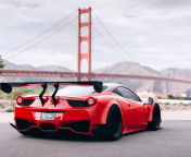Ferrari 458 Italia near Golden Gate Bridge wallpaper 176x144