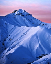 Das Snowy Mountains And Purple Horizon Wallpaper 176x220