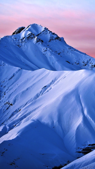 Fondo de pantalla Snowy Mountains And Purple Horizon 360x640