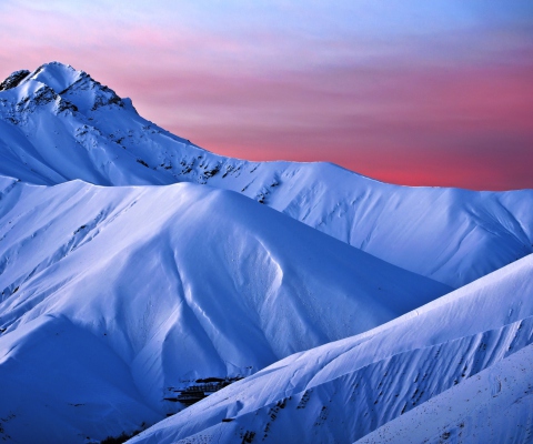 Sfondi Snowy Mountains And Purple Horizon 480x400