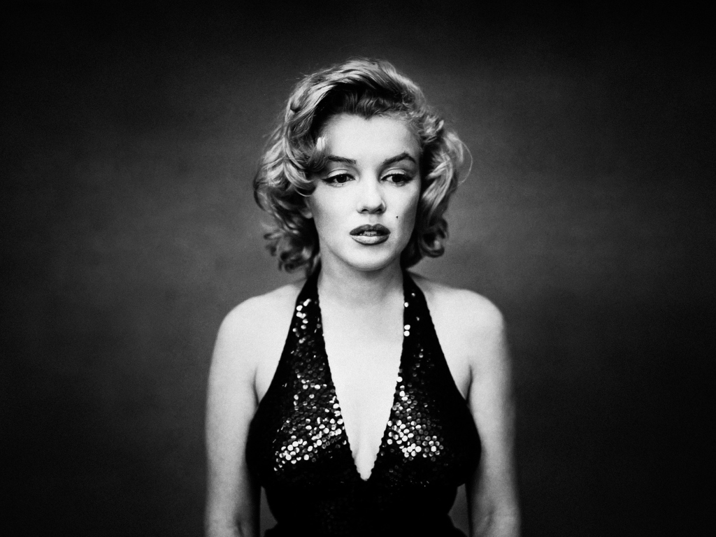 Marilyn Monroe Monochrome wallpaper 1024x768