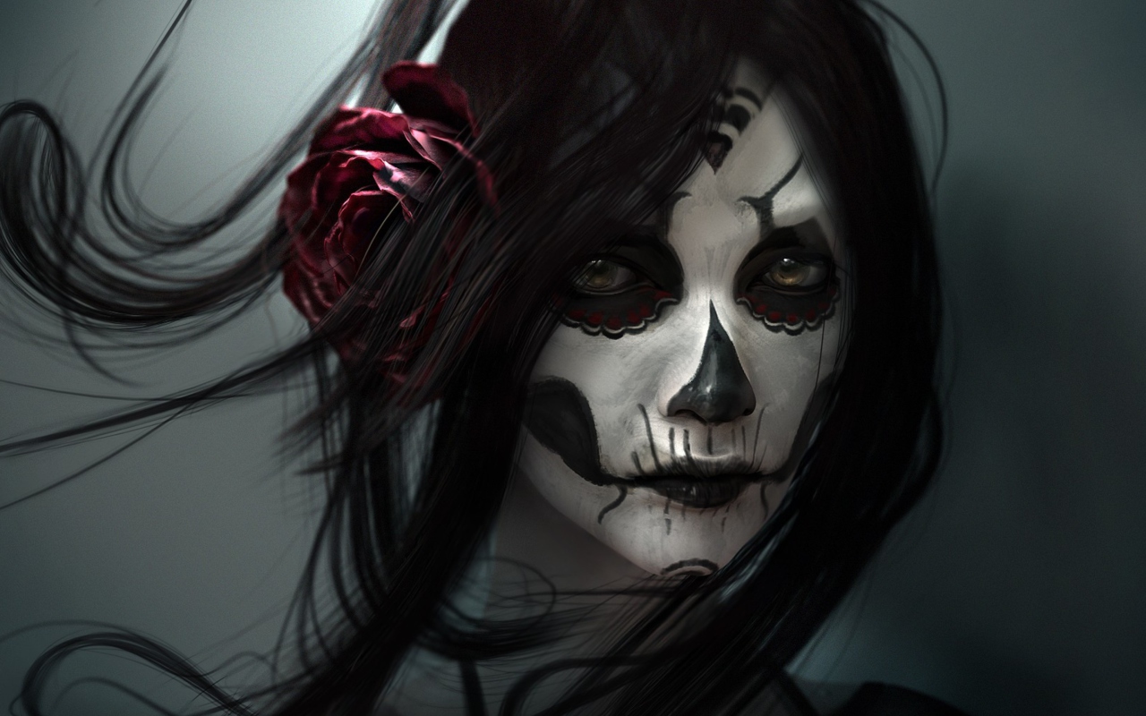 Fondo de pantalla Sugar Skull Face Painting 1280x800