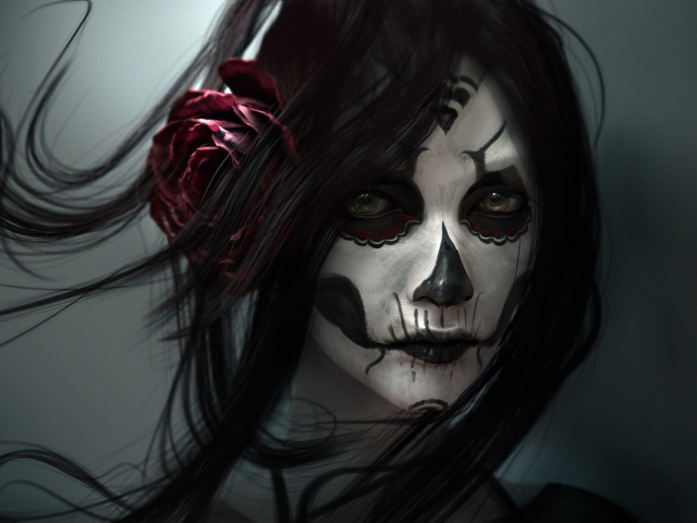 Sugar Skull Face Painting wallpaper 640x480