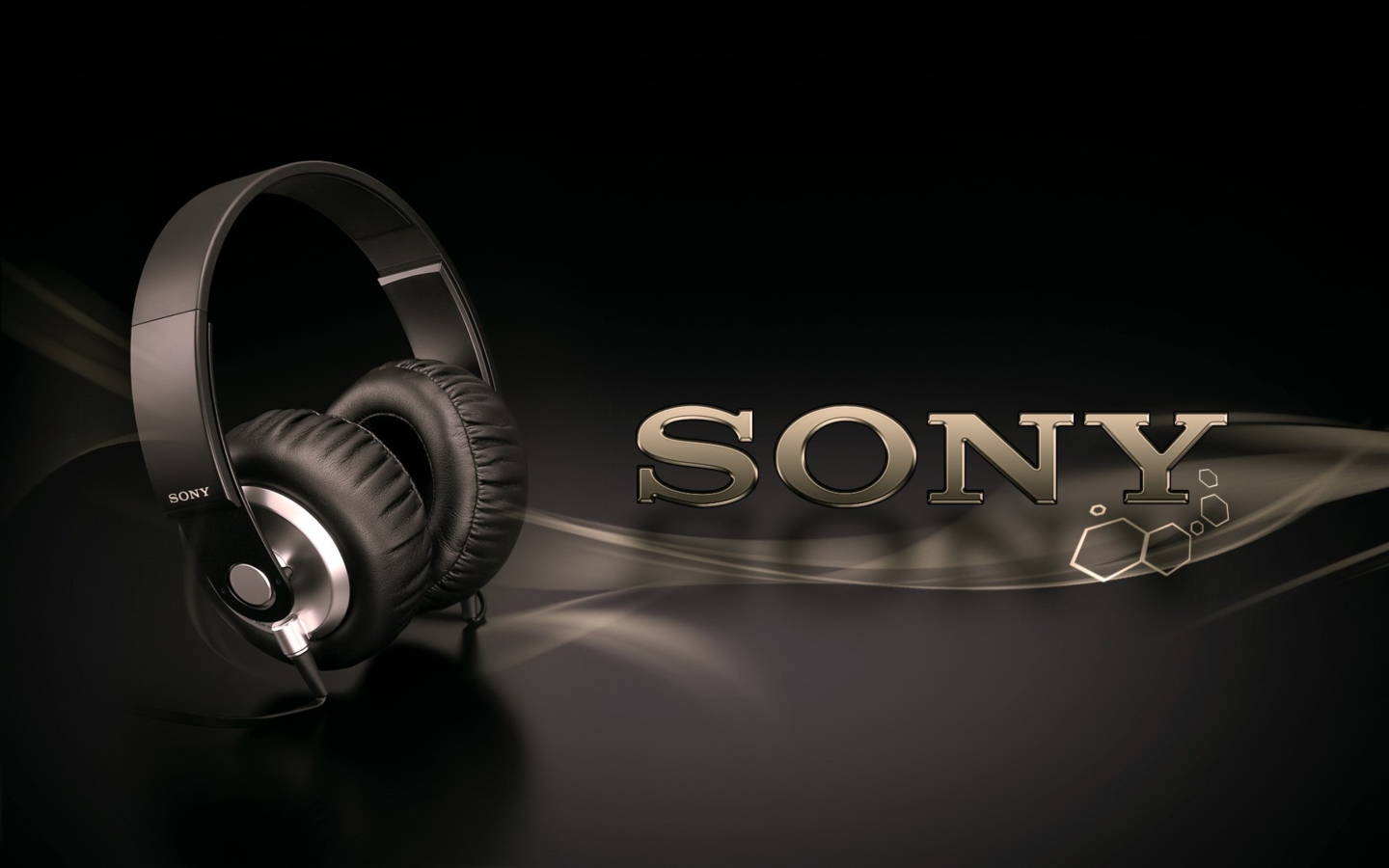 Обои Headphones Bass Sony Extra 1440x900