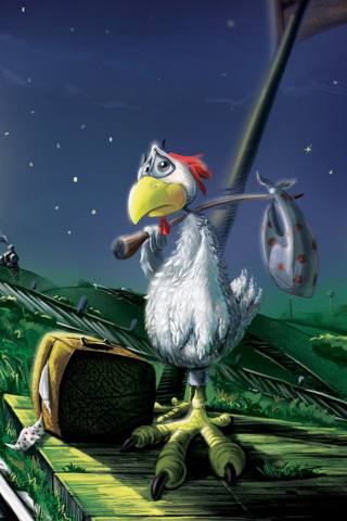 Sfondi Chicken In Night 320x480