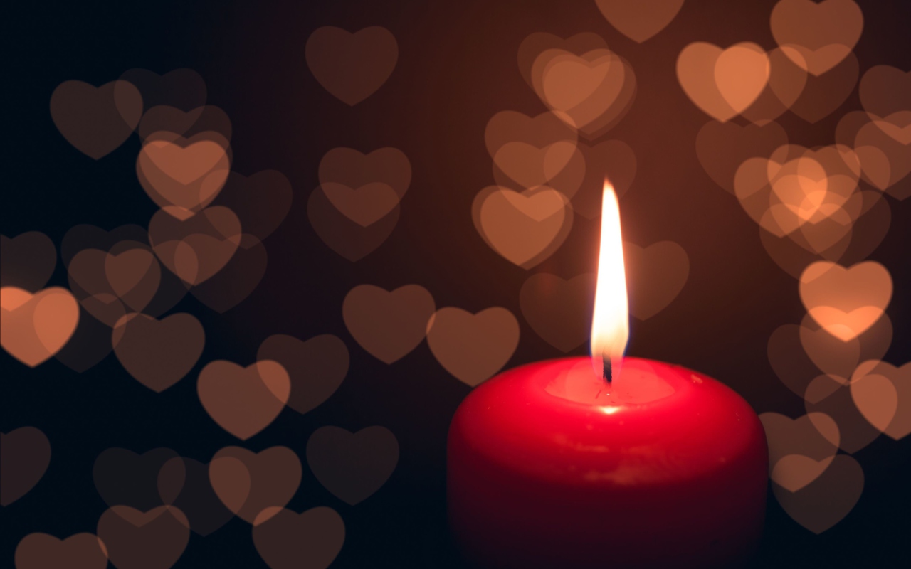 Love Candle wallpaper 1280x800
