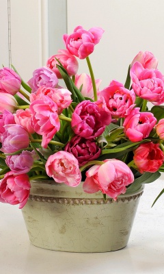 Обои Bouquet of Tulips 240x400