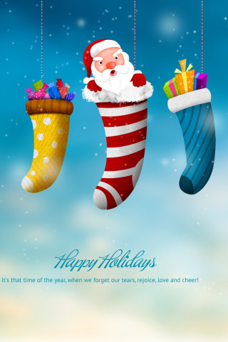 Das Merry Christmas and Happy New Year Wallpaper 320x480