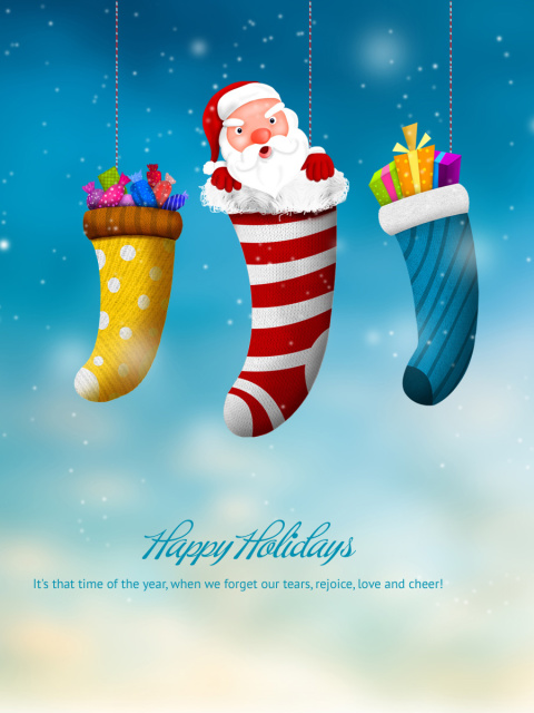 Das Merry Christmas and Happy New Year Wallpaper 480x640