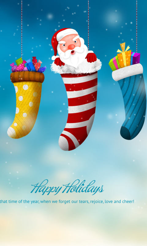 Merry Christmas and Happy New Year wallpaper 480x800