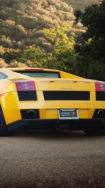 Fondo de pantalla Yellow Lamborghini 360x640