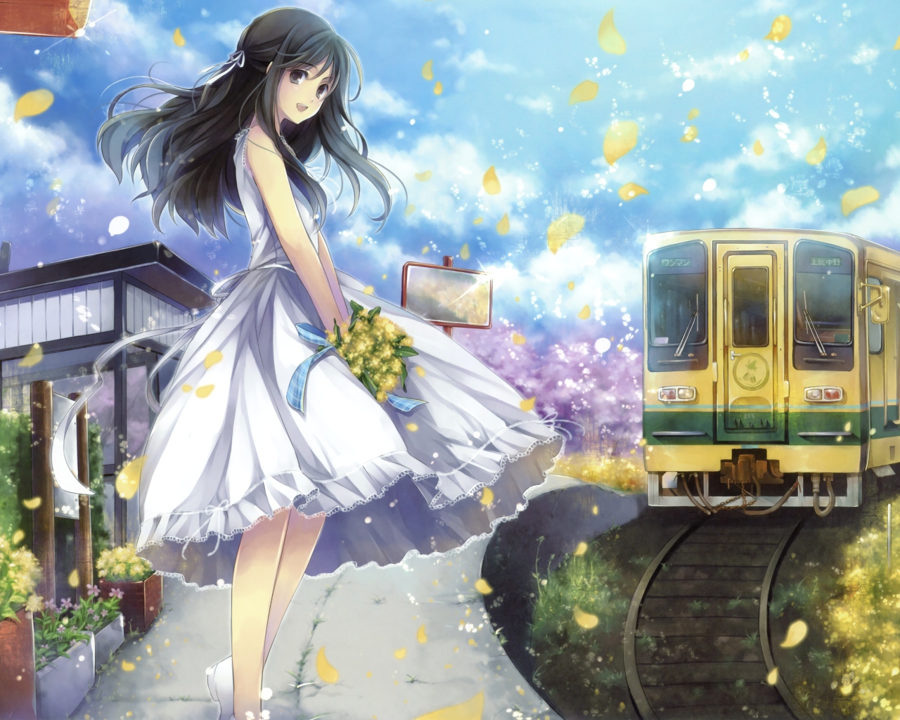 Das Romantic Anime Girl Wallpaper 1280x1024