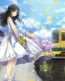 Das Romantic Anime Girl Wallpaper 128x160