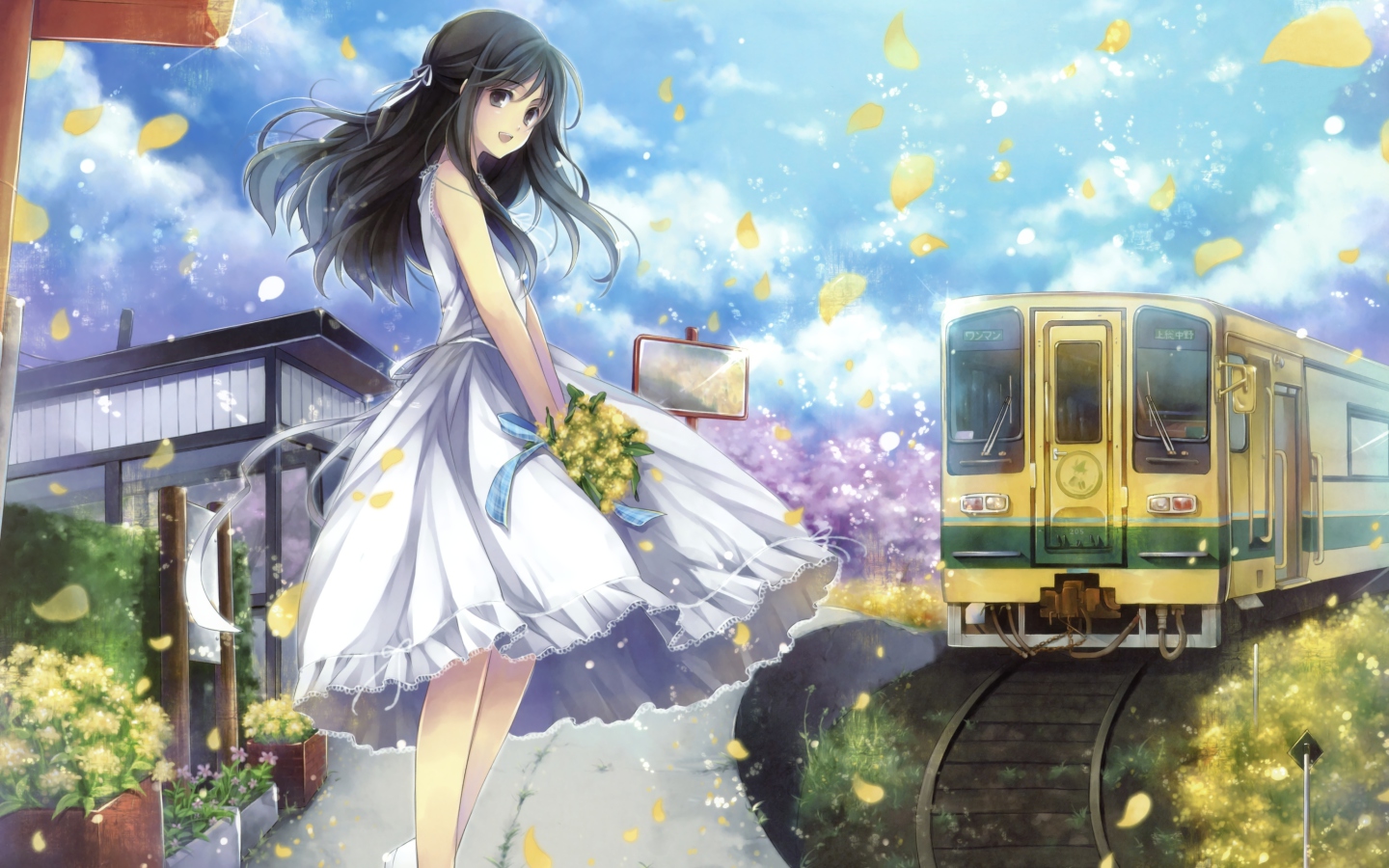 Fondo de pantalla Romantic Anime Girl 1440x900
