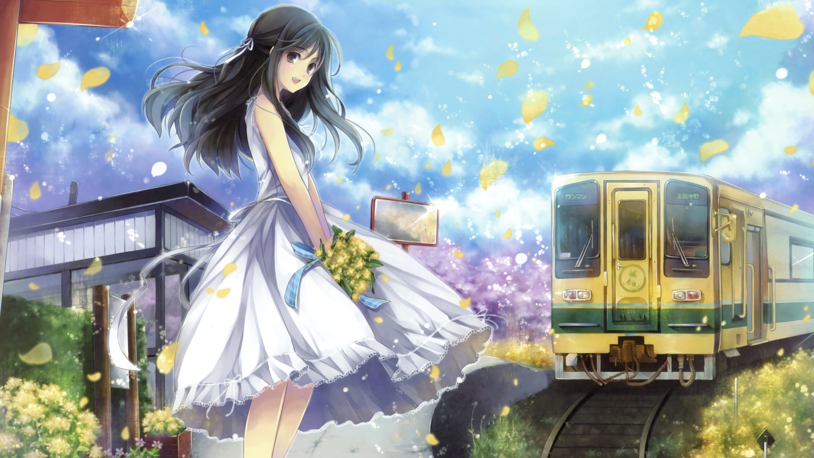 Fondo de pantalla Romantic Anime Girl 1600x900