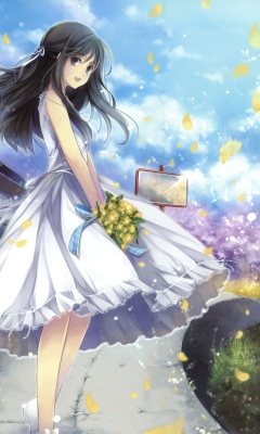 Das Romantic Anime Girl Wallpaper 240x400