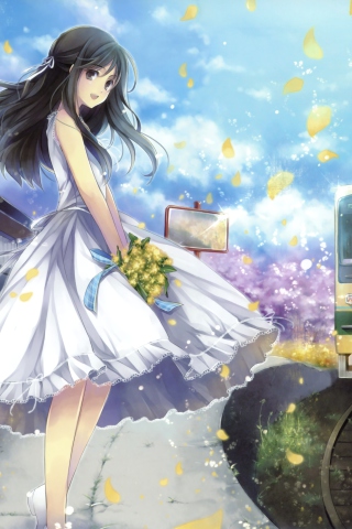 Обои Romantic Anime Girl 320x480