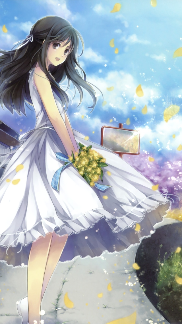 Fondo de pantalla Romantic Anime Girl 640x1136