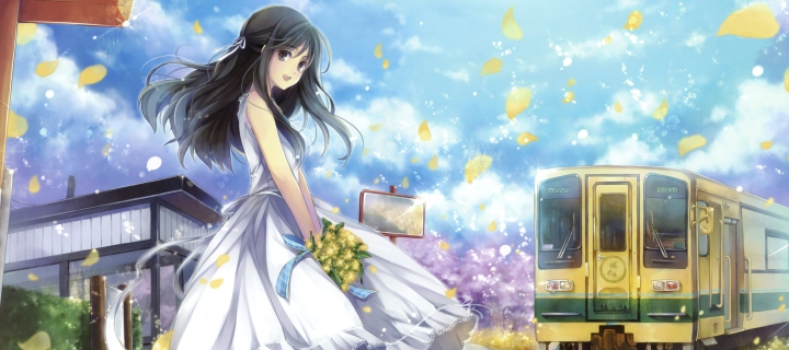 Romantic Anime Girl wallpaper 720x320