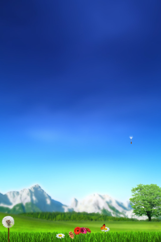 Das Nature Landscape Blue Sky Wallpaper 320x480