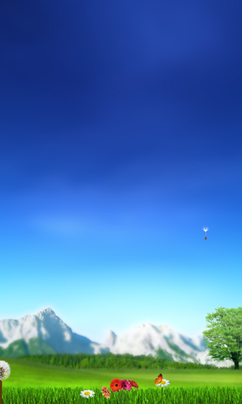 Das Nature Landscape Blue Sky Wallpaper 480x800