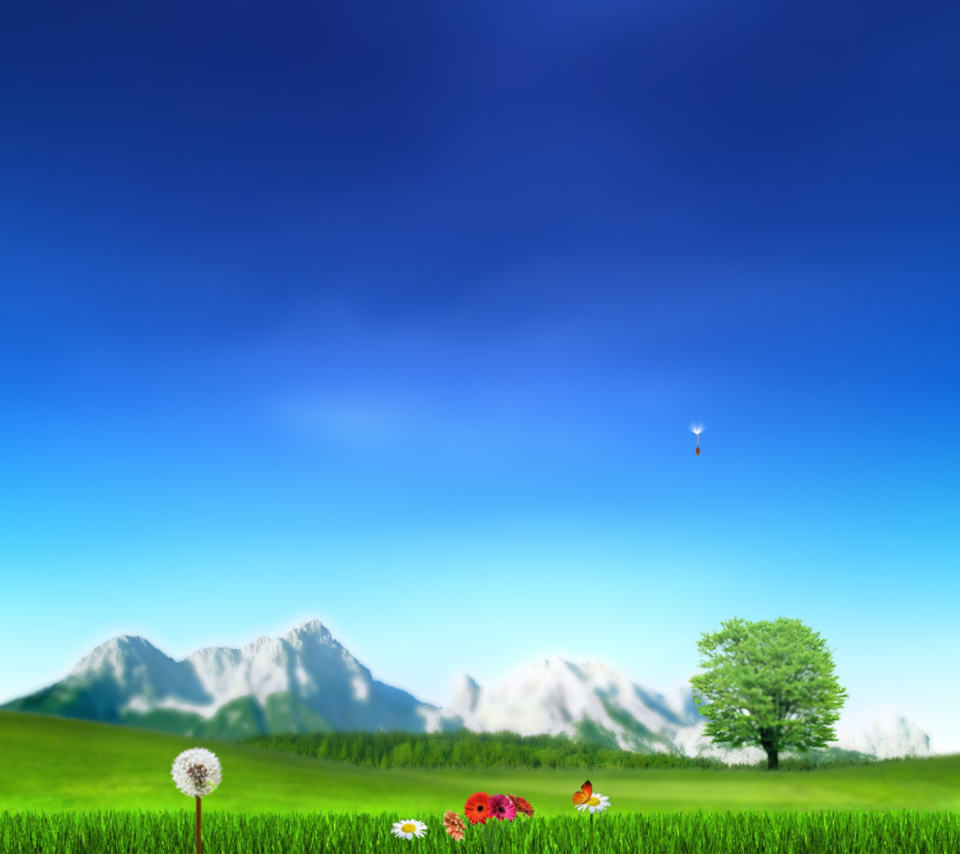 Das Nature Landscape Blue Sky Wallpaper 960x854