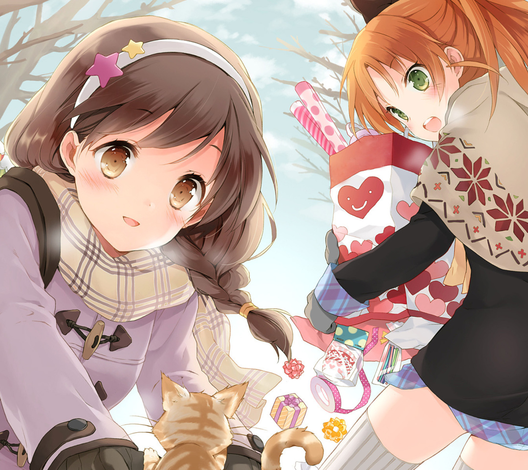 Yua and Sayuki Ayase in Your Diary Visual Novel wallpaper 1080x960