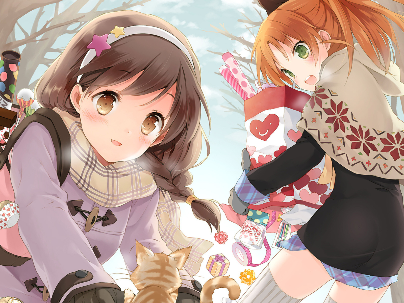 Yua and Sayuki Ayase in Your Diary Visual Novel wallpaper 1600x1200