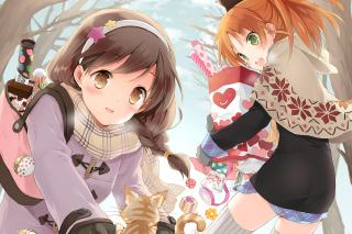 Yua and Sayuki Ayase in Your Diary Visual Novel Background for Android, iPhone and iPad