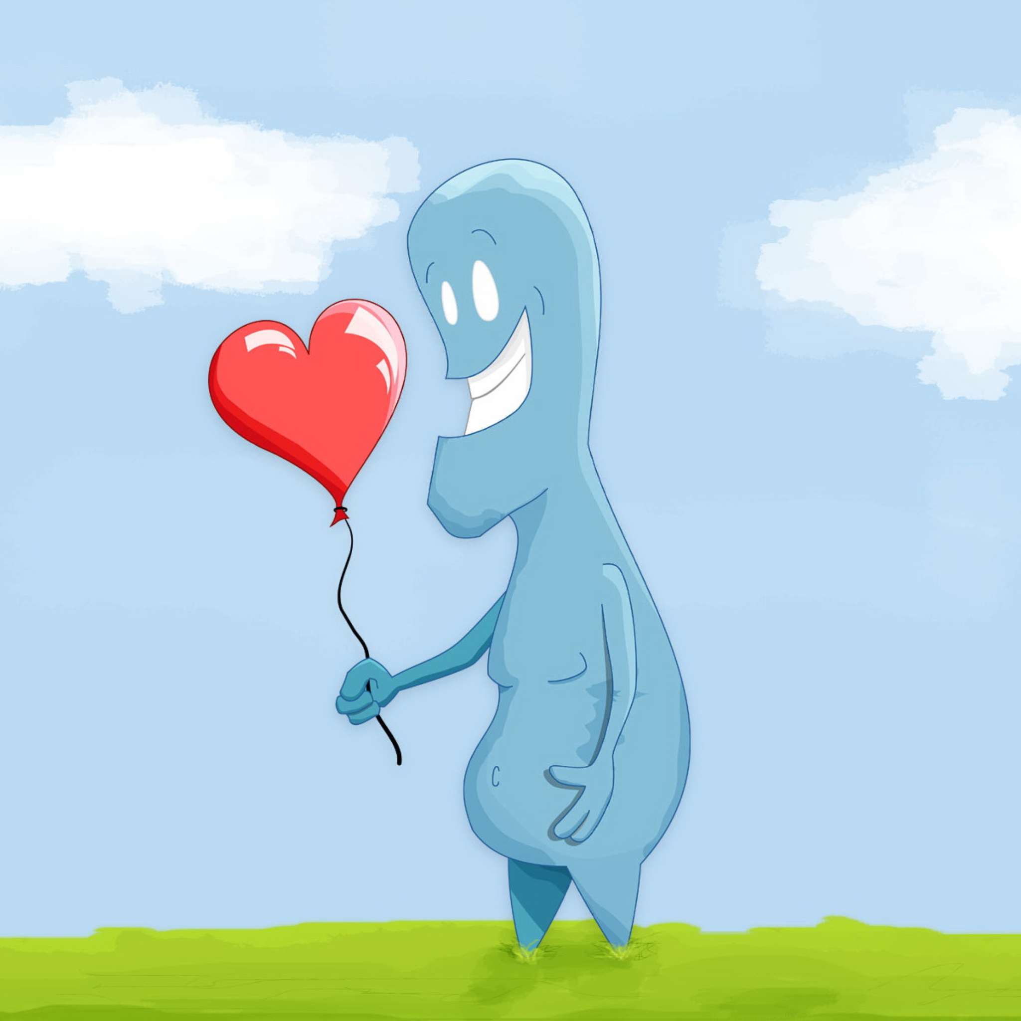 Screenshot №1 pro téma Blue Monster In Love 2048x2048