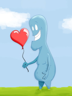 Das Blue Monster In Love Wallpaper 240x320