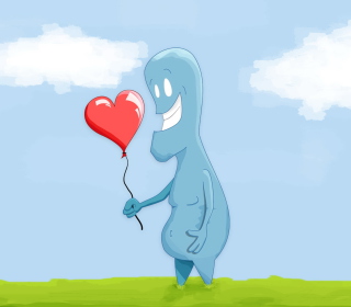 Kostenloses Blue Monster In Love Wallpaper für 1024x1024