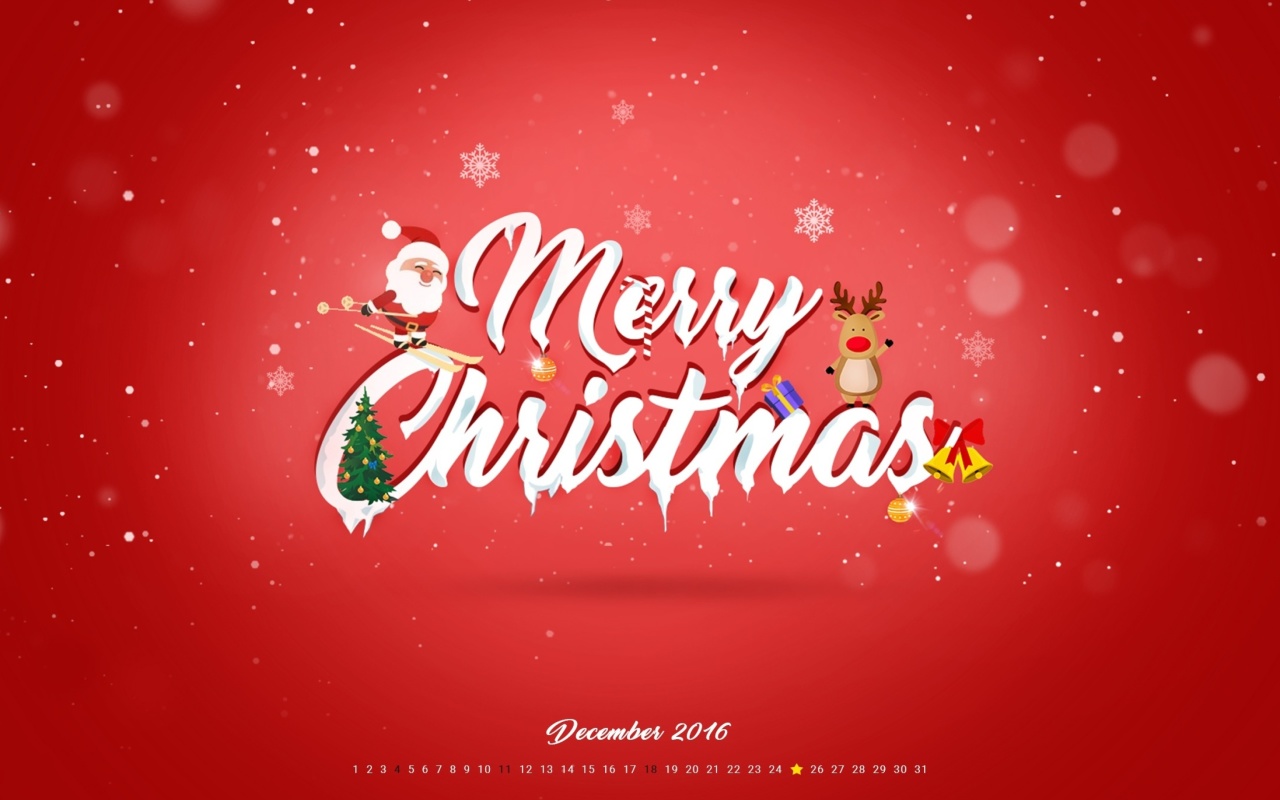 Sfondi Merry Christmas Calendar 2016, 2017 1280x800