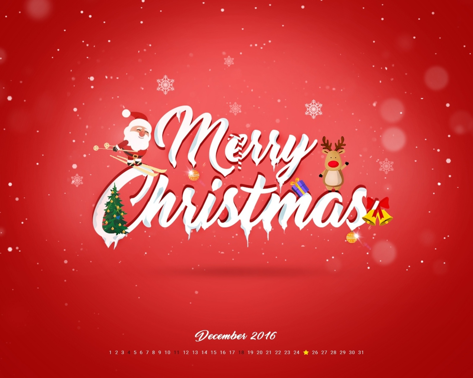 Fondo de pantalla Merry Christmas Calendar 2016, 2017 1600x1280
