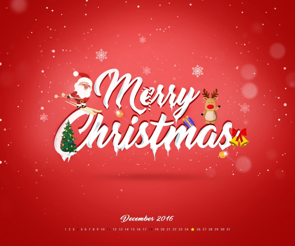 Fondo de pantalla Merry Christmas Calendar 2016, 2017 960x800
