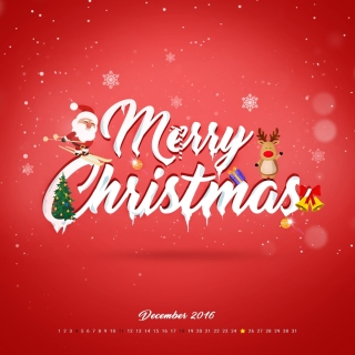 Merry Christmas Calendar 2016, 2017 sfondi gratuiti per 1024x1024